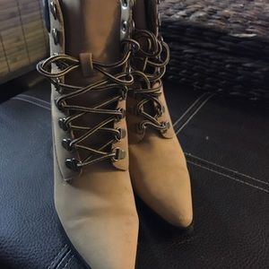 High heeled work booties